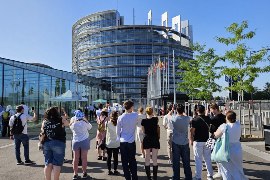 Blick auf das Europäische Parlament